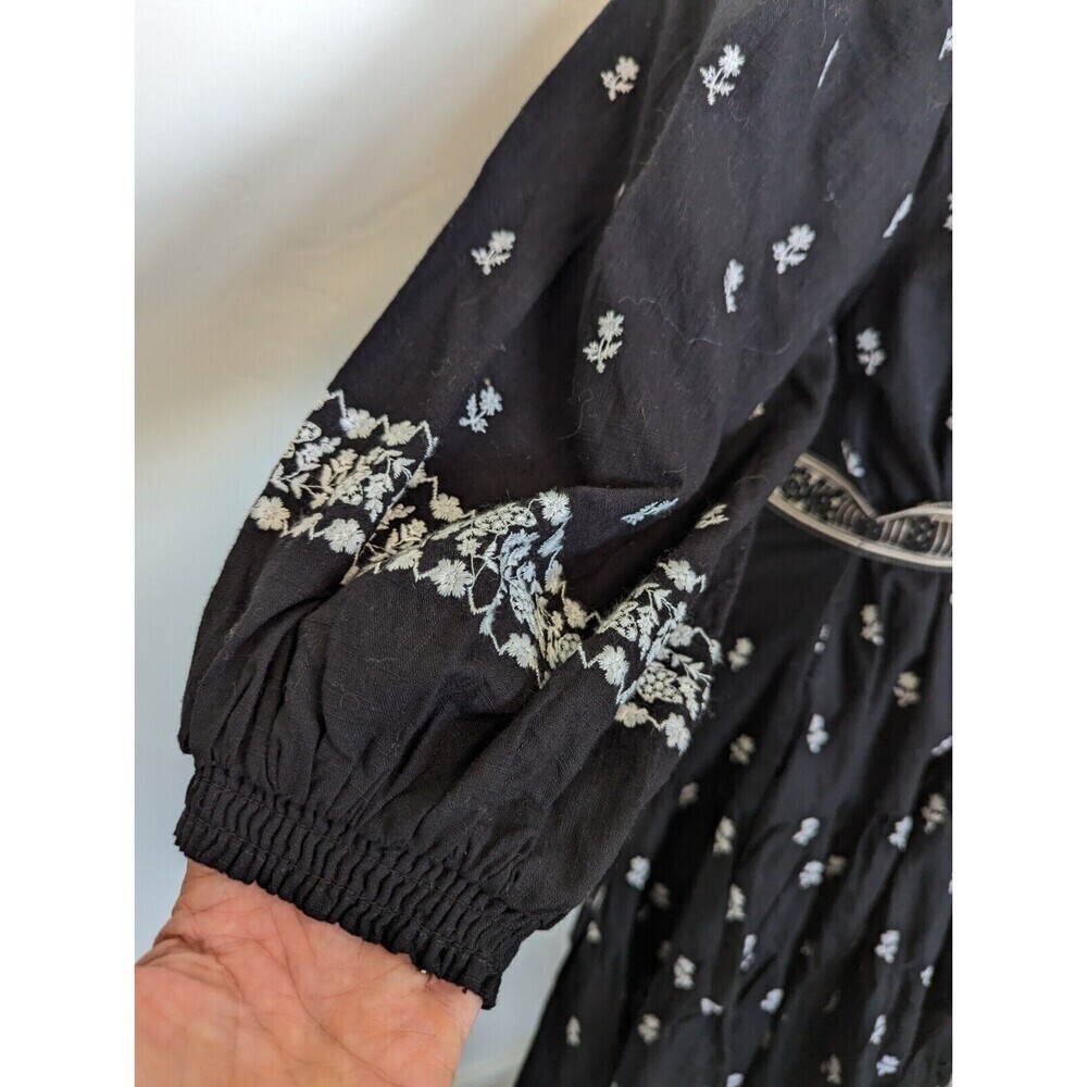 Cleobella Dress Women Size XS Black Revolve Boho Tribal Indie Embroidered Fringe - Picture 3 of 14